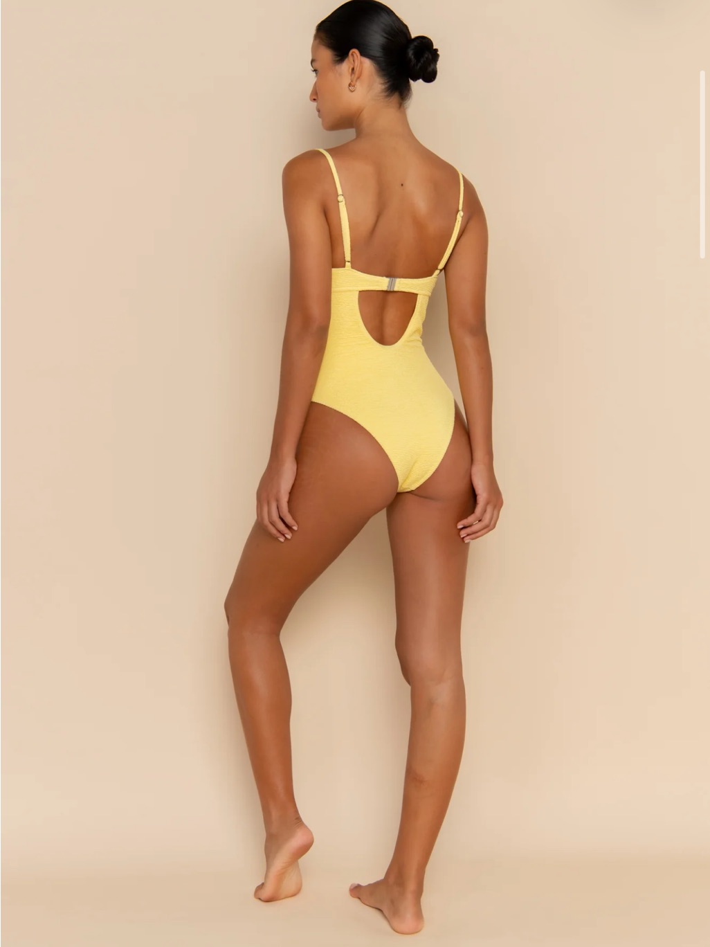 Classic Yellow Textured One-Piece Swimsuit — image 2 of 7